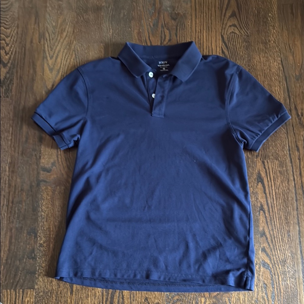 J. Crew Blue Flex Pique Polo Shirt